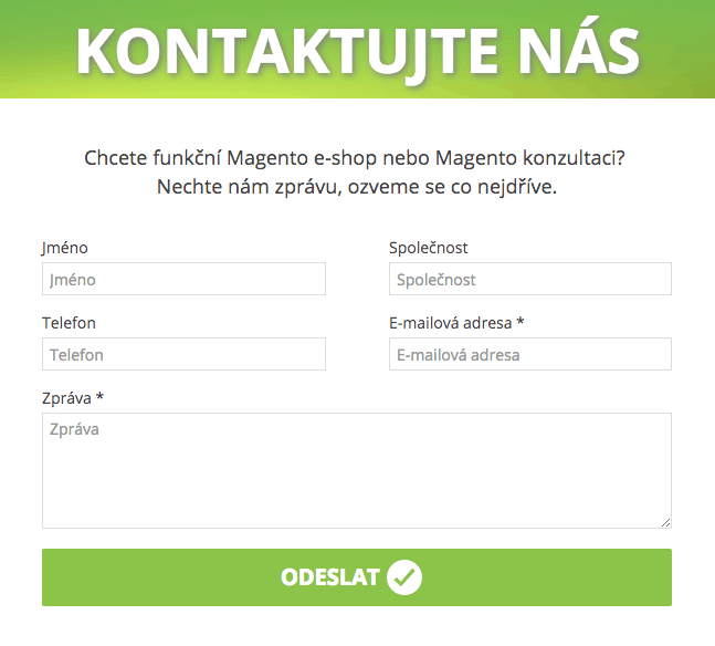 GetReady kontaktní formulář