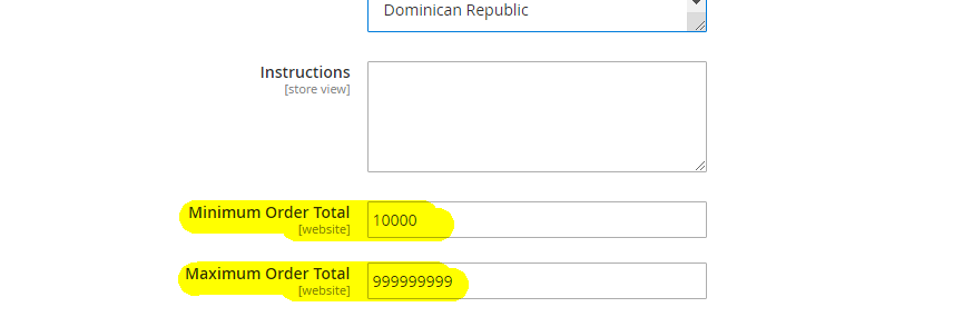 Magento2: Bank Transfer Payment - Order Total condition